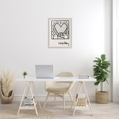 Stupell Industries Contemporary People Outline Heart Symbol Keith Haring, Design by Ros Ruseva, Black, 24 x 30