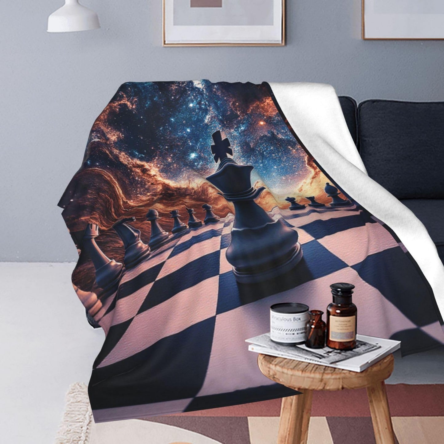 Uphomart Chess Gifts Blanket, Chess Throw Blankets, Stuff Gift for Men Boys Women Girls Lover Adult Cozy Fleece Flannel Bedding Plush for Couch Sofa Bed Decor 40"X50"