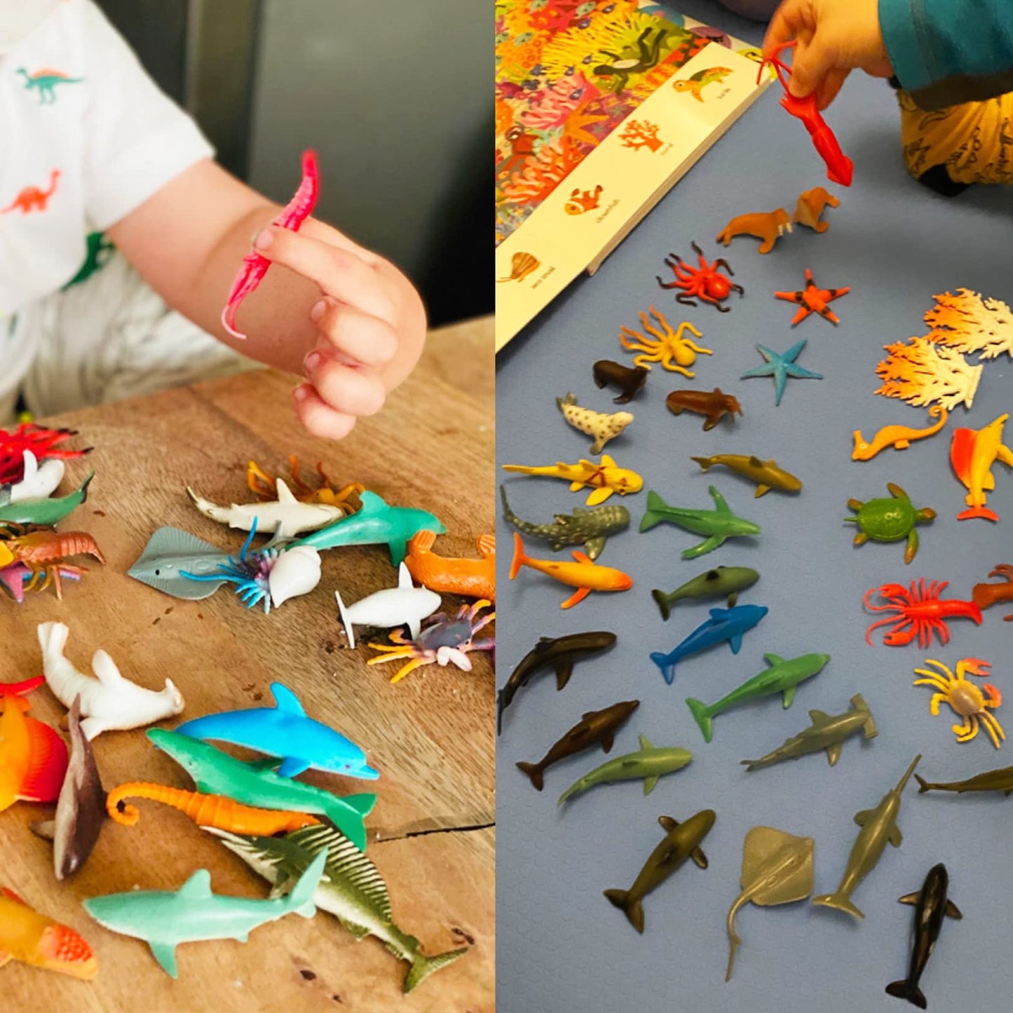 Nabance Mini Sea Animal Toys Set - 38PCS Realistic Animal Sea Life Figures - Educational & Bath Toys for Child