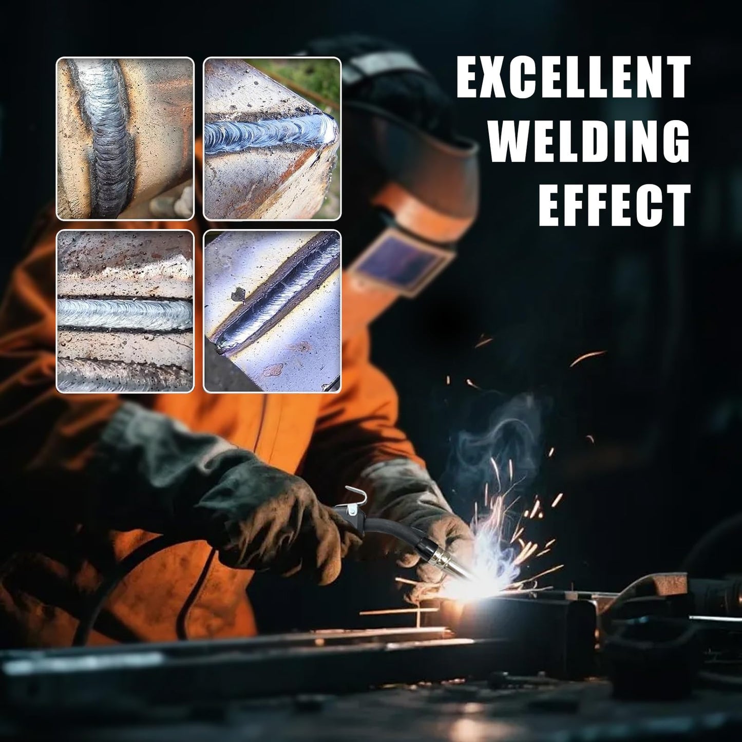 Landhero140A Inverter Welding Machine, Multi-Process Flux MIG/Lift TIG/MMA Welder with Synergic MIG Control, Supports AWS Electrodes -Ideal for Assembly, Repairs & Field Operations
