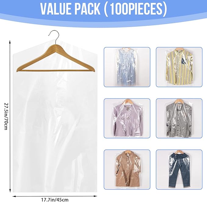 97 Pack Dry Cleaner Bags, Garment Bags