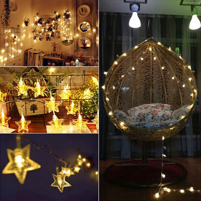 Star String Lights Battery Operated 40 LED 19.6FT Twinkle Little Star Lights Indoor Starry Fairy Lights Warm White for Patio Wedding Bedroom Christmas Home Decoration
