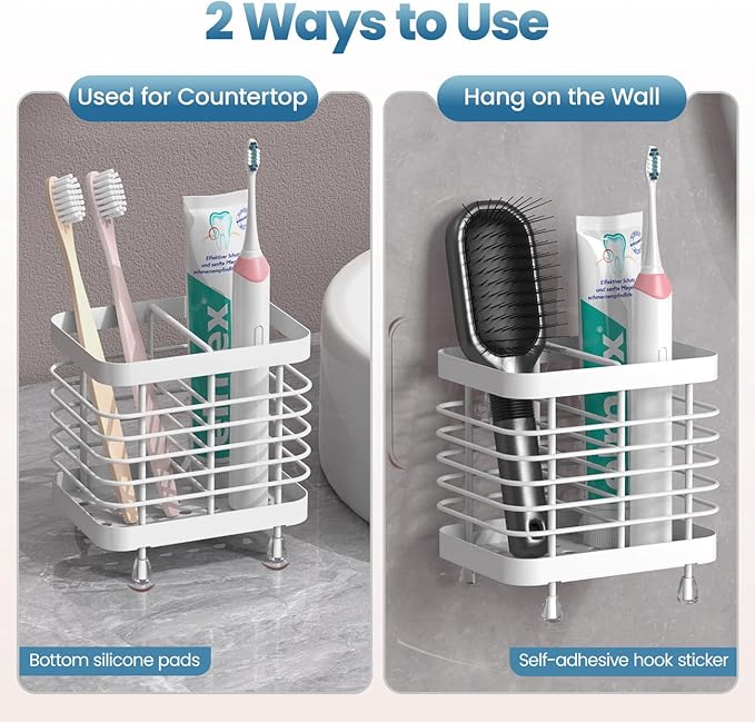 Luxspire Toothbrush Holders for Bathroom, Stainless Steel Electric Toothbrush