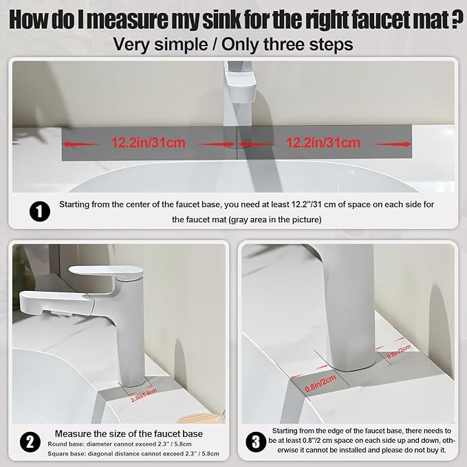Faucet Mat For Kitchen Sink, 23.6"Diatomite Absorbent Faucet Mat, Sink Stone
