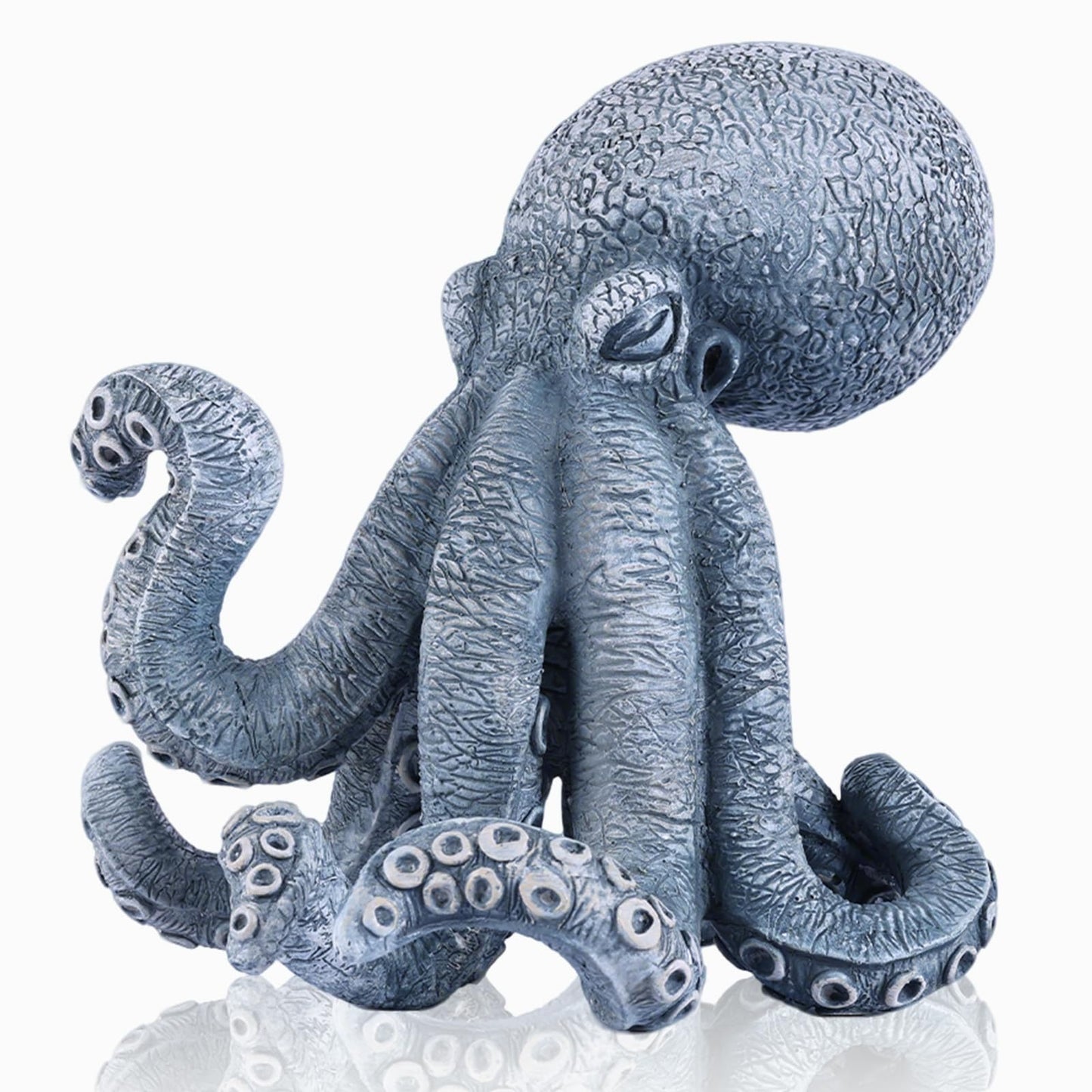 DOVDOV Blue Octopus Decorative Sculpture, Modern Art Octopus Sculpture, Coastal-Themed Home Decor, Suitable for Office Bookshelves, Living Room Coffee Tables, and Entryway Displays.