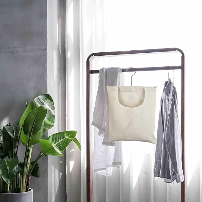Ragyzity Canvas Clothespin Bag, Zipper Closure, Portable Clothes Pin Hanging Bag