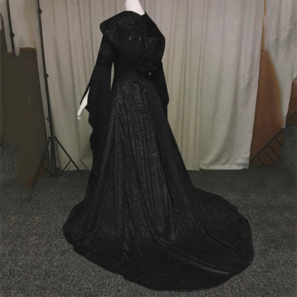 Kahbin Women Hooded Gothic Dress Medieval Corset Renaissance Dress Victorian Dress Halloween Costume