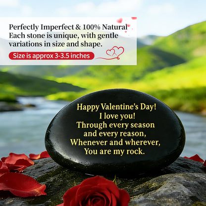 Sundrence Valentines Day Gifts for Him and Her - You are My Rock Engraved Gifts for Boyfriend, Girfriend, Husband, Wife, Men, Women - Polished Black Pebble Regalos para el 14 de febrero para Hombre