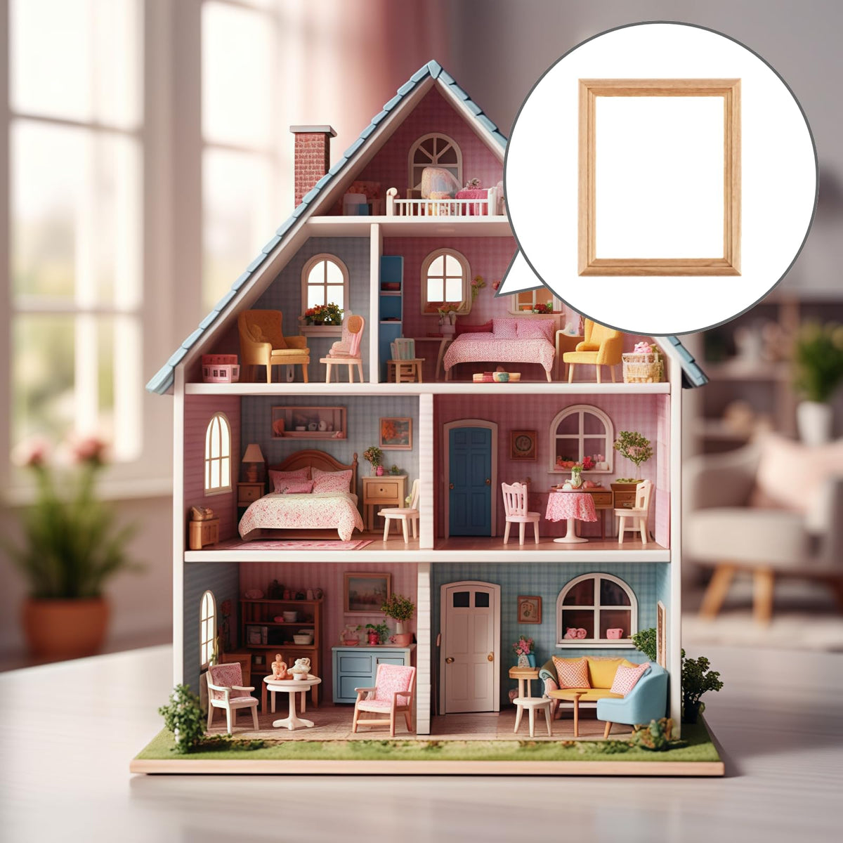 30 Pcs Miniature Picture Frames, 3 x 2.4 Inch Wooden Mini Photo Frames for Small Photos, Wall Decorations and Creative Projects, Unpainted Furniture for Dollhouse, Crafts and Home Decor