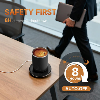 Self Stirring Coffee Mug, Self Heating Coffee Mug 10 oz, Heated Coffee Mug with Smart Temperature Control, Electric Coffee Cup with Heating Base, Auto Shut Off Warming Mug for Mom