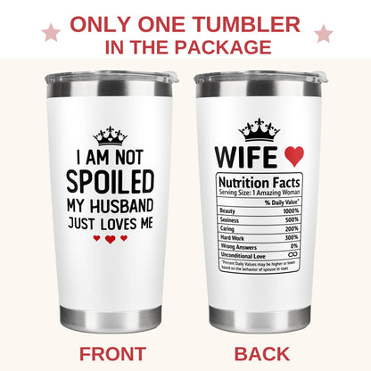 KatAndNat Valentines Day Gifts for Her - Valentines Day Gifts for Wife from Husband - Wedding Anniversary for Women, Birthday, Mothers Day, Christmas Romantic Gift for Wife - 20 Oz White Tumbler