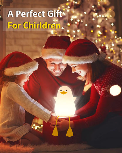 Attivolife Duck Night Light for Kids, Cute Animal Silicone Lamp Touch Control + Dimmable + Timer, USB Rechargeable LED Feeding Nightlight Bedside Bedroom Decor Birthday Gifts for Toddler Baby Women
