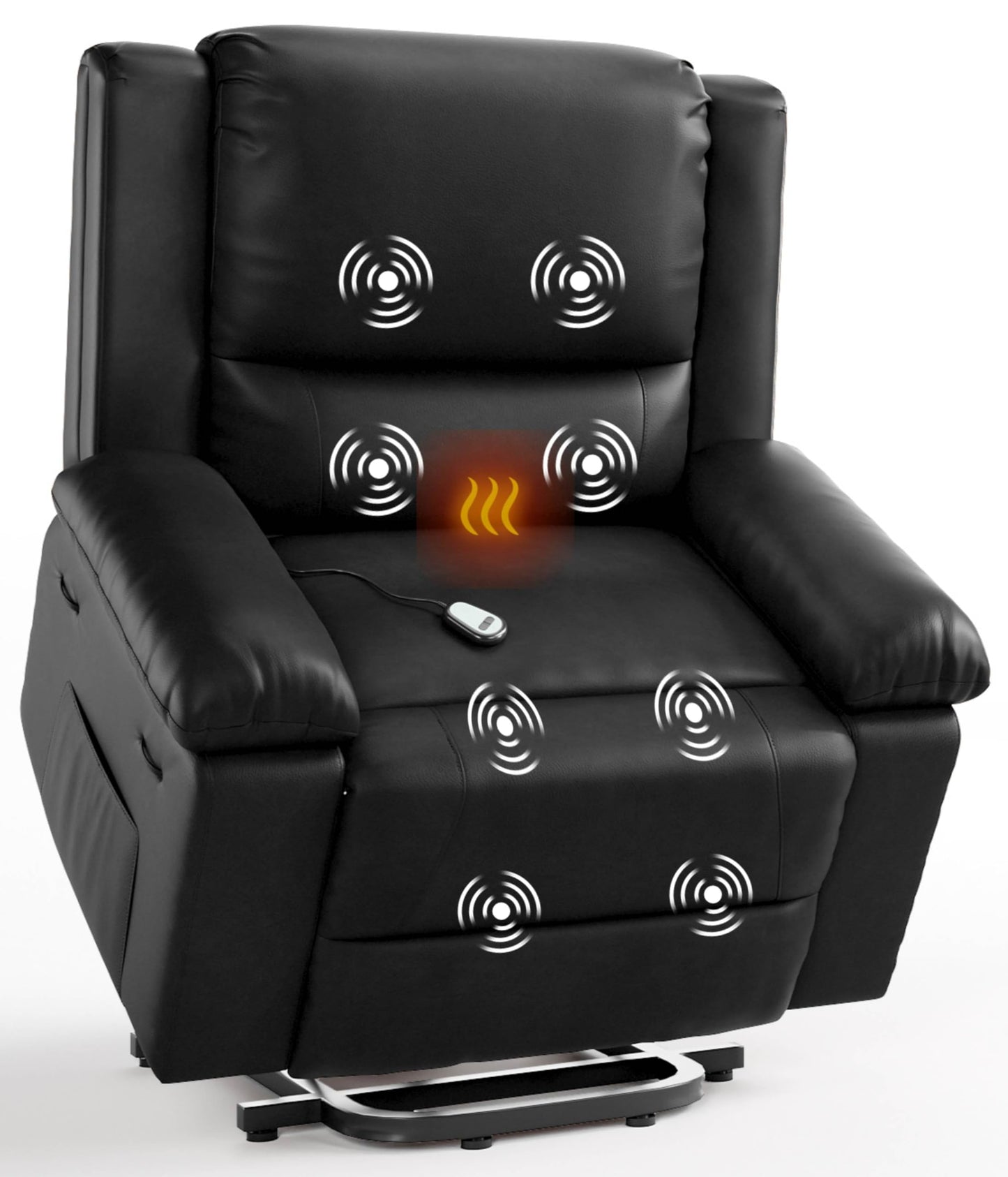 GarveeHome Power Lift Recliner Chair - Heat and Massage, Electric Lift Recliner for Elderly & Mobility Impaired, Adjustable Back and Legs, Heavy Duty Lift Chair for Seniors