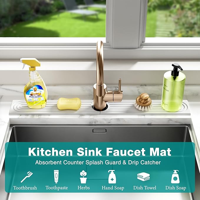 Stone Faucet Mat for Kitchen Sink