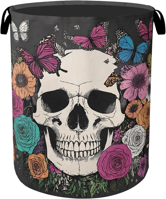 Skull Gothic Laundry Hamper