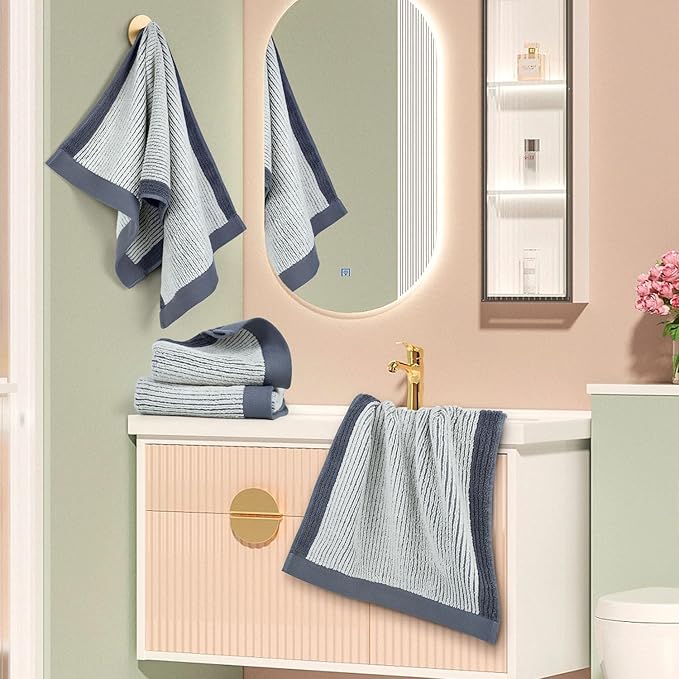 Cleanbear Gray Hand Towels for Bathroom