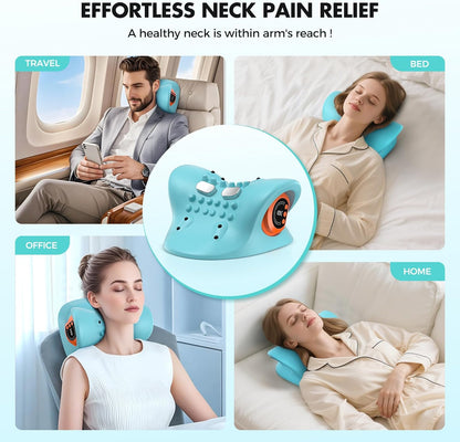 Smedz Neck Massager 2025 New Upgrade 3 in 1 Portable Massager with Heat &Comfortable Stretching–Adjustable Intensity for Neck & Shoulder Relaxation at Home, Office