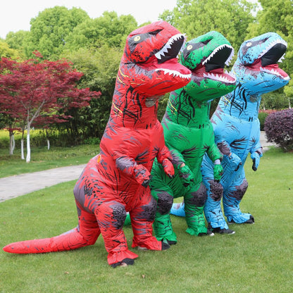 JASHKE Inflatable Dinosaur Costume Adult Blow up Trex Costumes Inflatable Dino Suit Halloween Costumes Fancy Dress for Adult (brown)