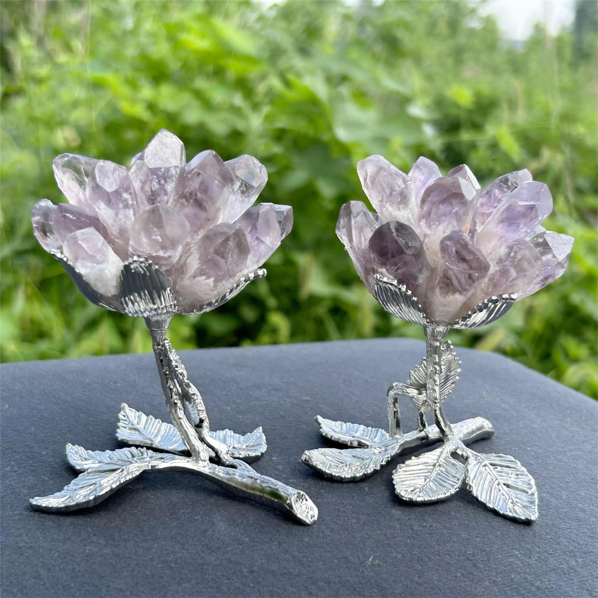 Xzyycyj 3.7" Raw Amethyst Crystal Crystal Tree Crystal Decor Natural Quartz Crystal Cluster Mineral Crystal Flowers Home Decor Gifts Crystals and Stones Desk Decorations(Amethyst)