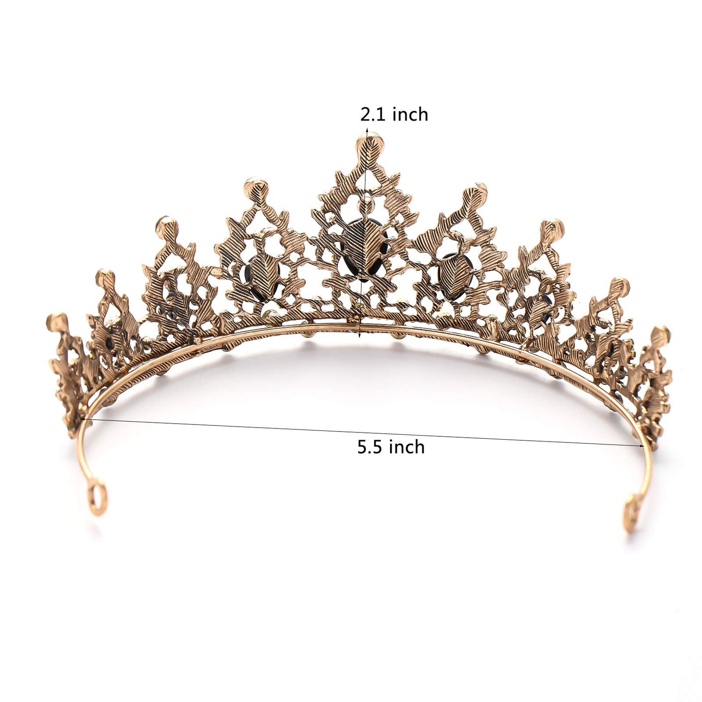 FORSEVEN Rhinestone Headband Birthday Party Tiaras Bridal Wedding Accessories (Black) Halloween Decorations Headband