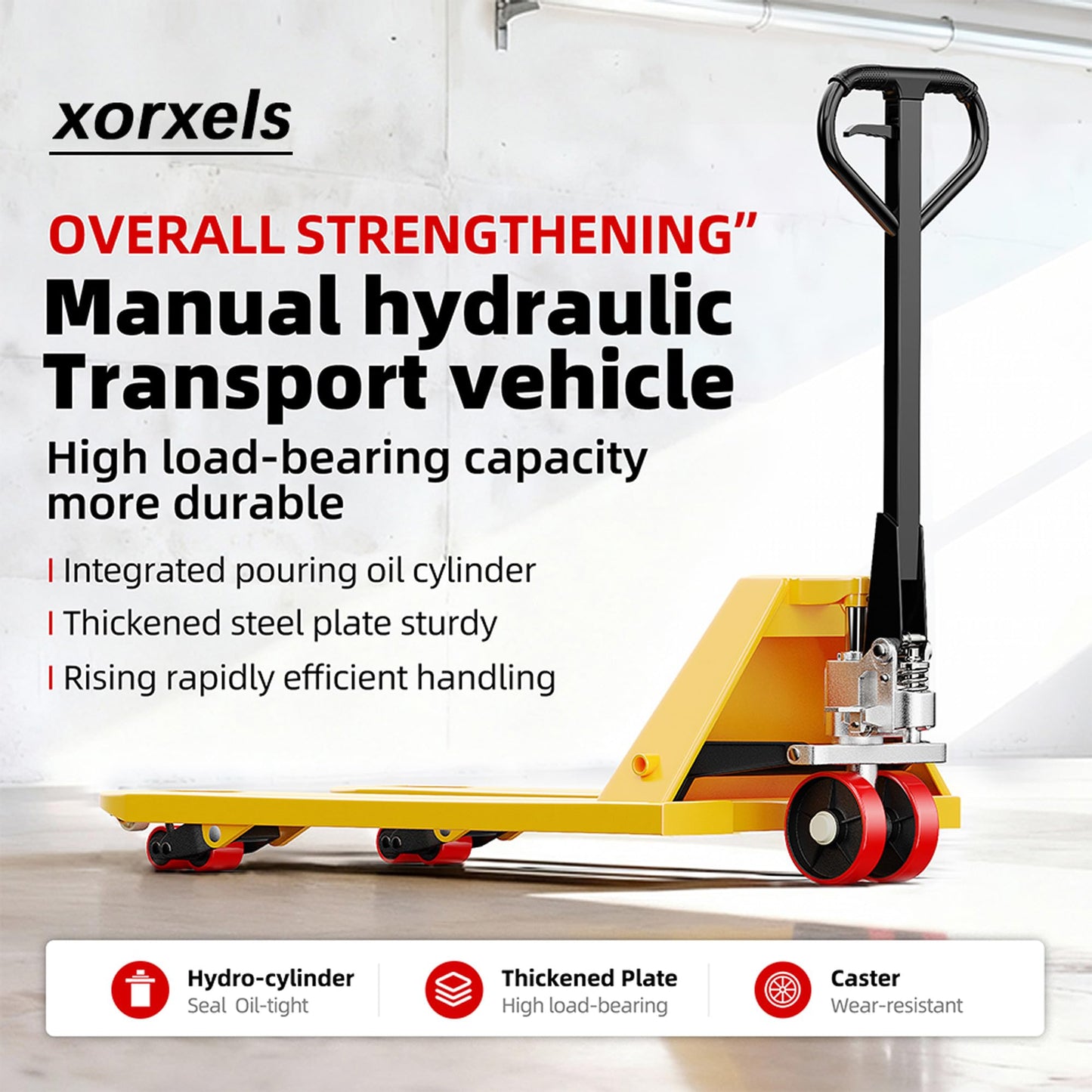 Manual Pallet Jack,Capacity Heavy Duty Hand Pallet Truck 22" x 47" Forks,Industrial Grade Hydraulic High Lift Pallet Jack for Warehouse Material Handling (6600lb Nylon Caster)