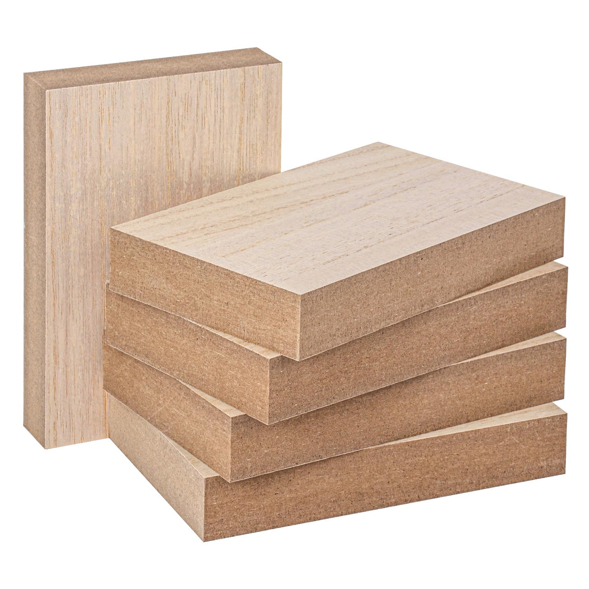 Geytetqi 10 Pack Unfinished MDF Wood Rectangle Blocks, 3.9 x 5.9 Inch Wooden Blocks for Crafts, DIY Projects, and Custom Decor