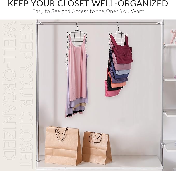 ZEDODIER 4 Pack Tank Top Hanger Space Saving, Bra Hangers