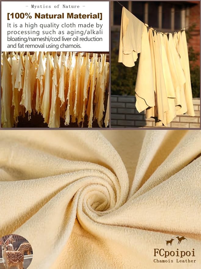 Eyeglass Cleaning Cloth Natural Chamois Leather Camera Lens Cleaning