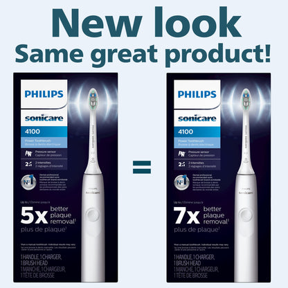 Philips Sonicare 4100 Rechargeable Electric Toothbrush, with Pressure Sensor, 2 Intensity Settings, SmarTimer and QuadPacer, 14-Day Battery Life, Deep Pink, Model HX3681/26