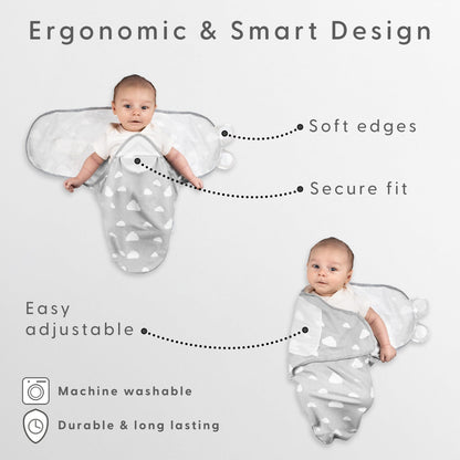 Little Seeds Swaddle Blanket 0-3 Months, 3-Pack Organic Cotton Baby Swaddles - Swaddles for Newborns Infant Boys & Girls, Soft & Snug Hip-Healthy Swaddling Blankets