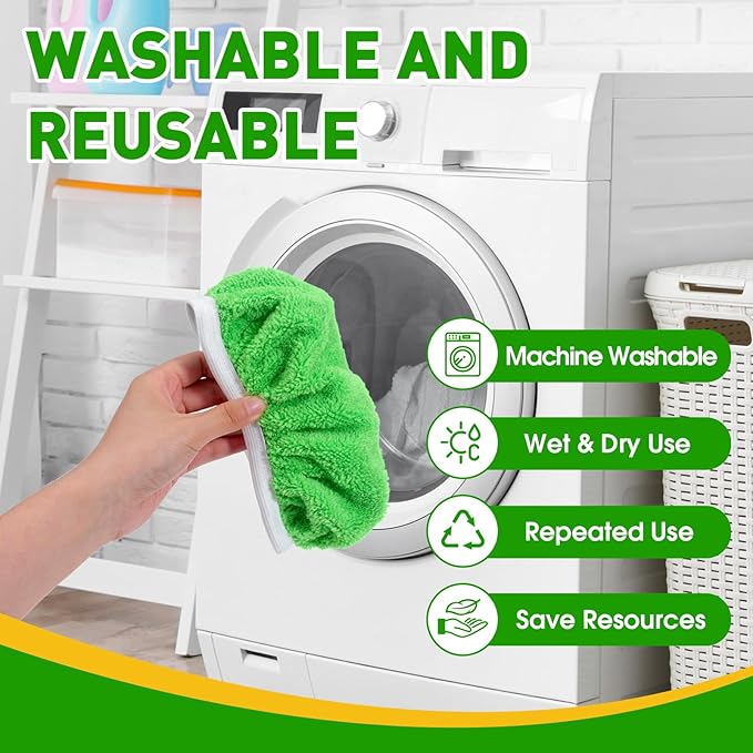 8Pcs Reusable Microfiber Mop Pads Compatible