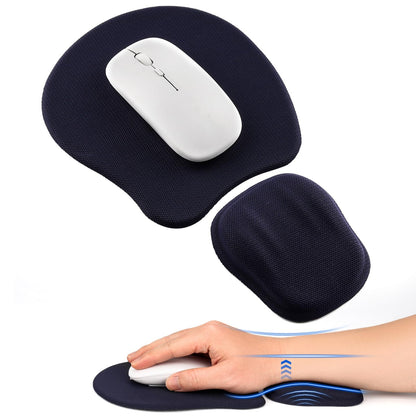 Ergonomic Mouse Pad with Wrist Support, Memory Foam Wrist Rest & Mouse Pad Set, Relieves Wrist Pressure for Comfortable Office & Gaming Use (Ink Blue)