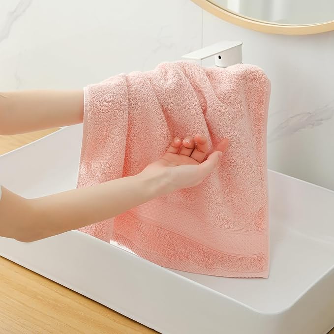 6 Pack Hand Towel Set, 16 by 25 inches, 100% Cotton Ultra Soft and Highly