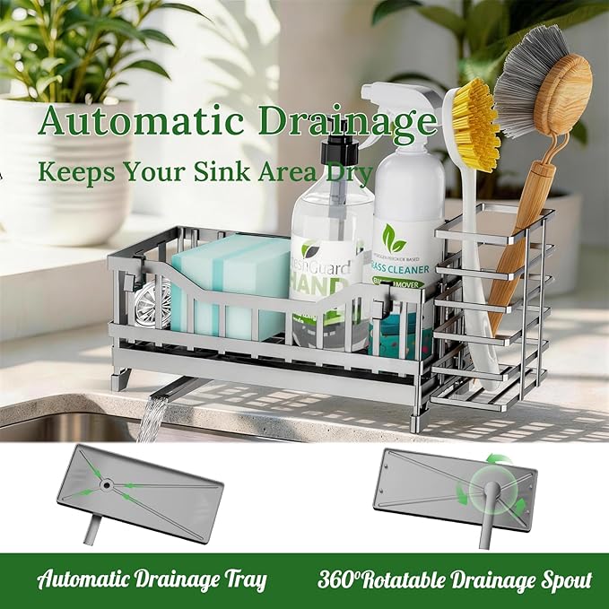 Sponge Holder for Kitchen Sink, Kitchen Sink Caddy