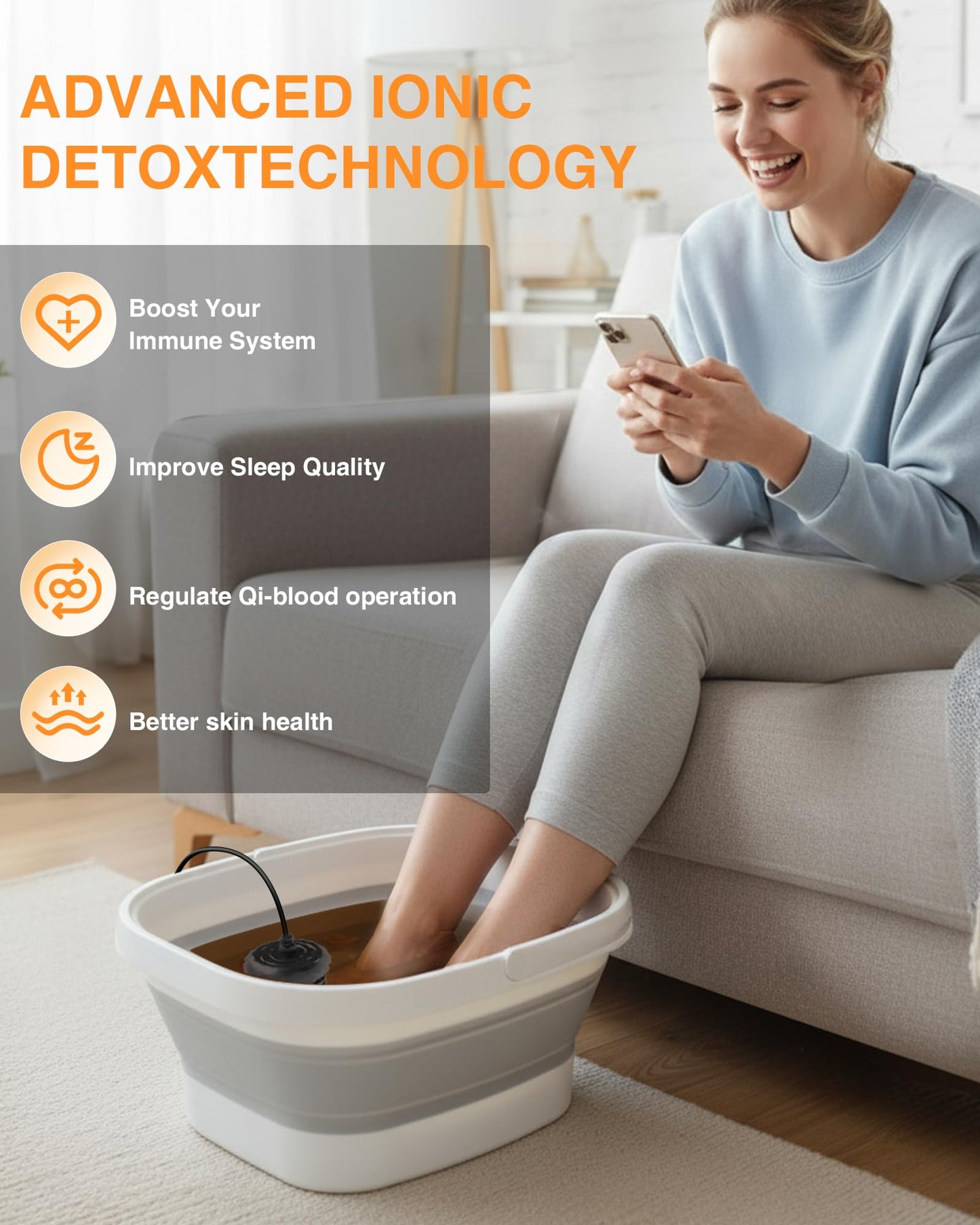 Ionic Foot Detox Machine,Foot Spa at Home detox,Ion Detox Foot Bath Cleanse Machine to Remove Toxins-2 Arrays,80 Disposable Foot Bath Liners,Detox Sea Salt,Upgraded Durable Basin