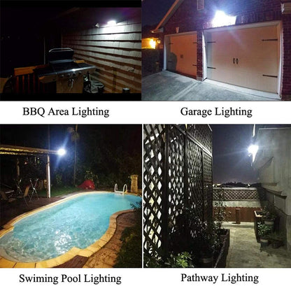 iThird Solar Lights Outdoor Motion Sensor, LED Solar Powered Security Lights Stainless Steel for Yard Patio Garage Waterproof 3 Modes Super Bright(Daylight)