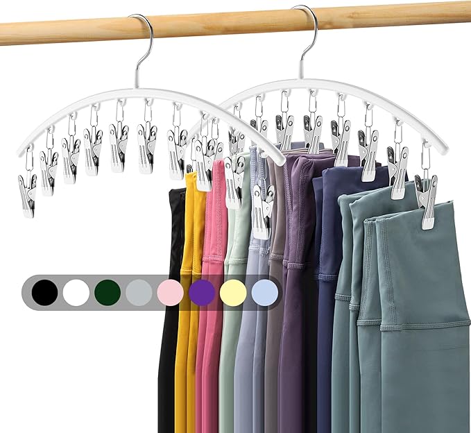 Legging Organizer for Closet, Metal Yoga Pants Hanger w/Rubber Coated 2 Pack