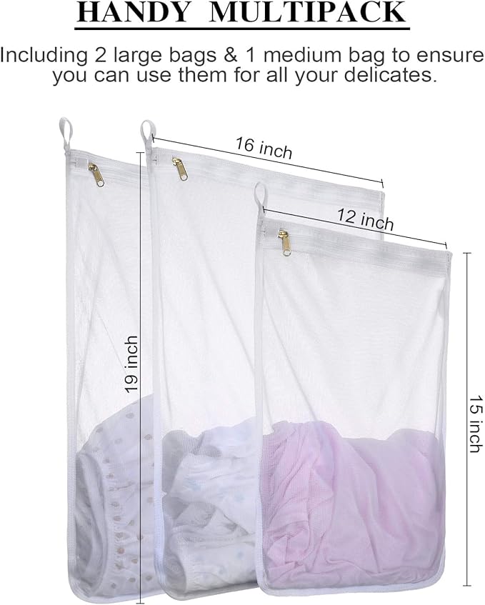 Reusable Mesh Laundry Bags, Delicates Garment Washing Bags