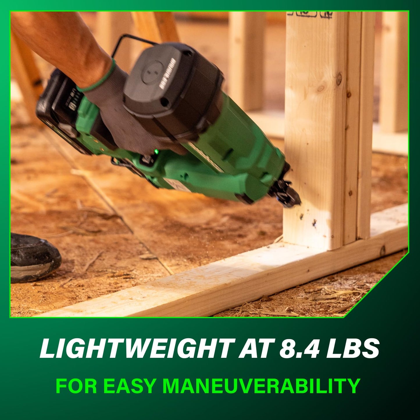 Metabo HPT 18V MultiVolt Cordless 21° Framing Nailer Kit, 3-1/2" Plastic Strip Framing Cordless Nailer, Power Tool with 4.0Ah Lithium Ion Battery, Drives 2" to 3-1/2" Nails, NR1890DRA