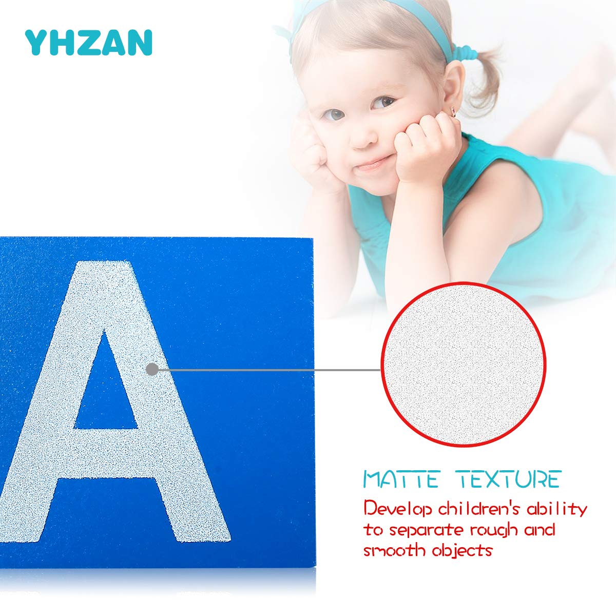Montessori Sandpaper Letter Learn Alphabet Tractile Learning Phnonics Letter Recognition Pre-Writing Skills Homeschooling Classroom Activities Occupational Therapy Sensory Material Educational Toy