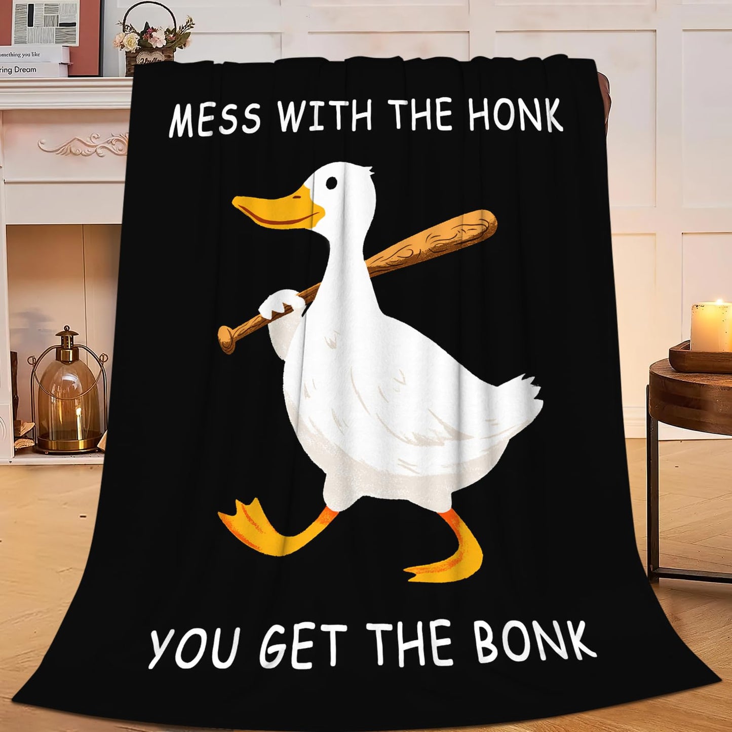 Duck Blanket for Kids, Funny Duck Lovers Fleece Blanket Gifts for Boys Girls, Warm Cozy Soft Flannel Stuff for Bed Sofa Couch 50" x 40"