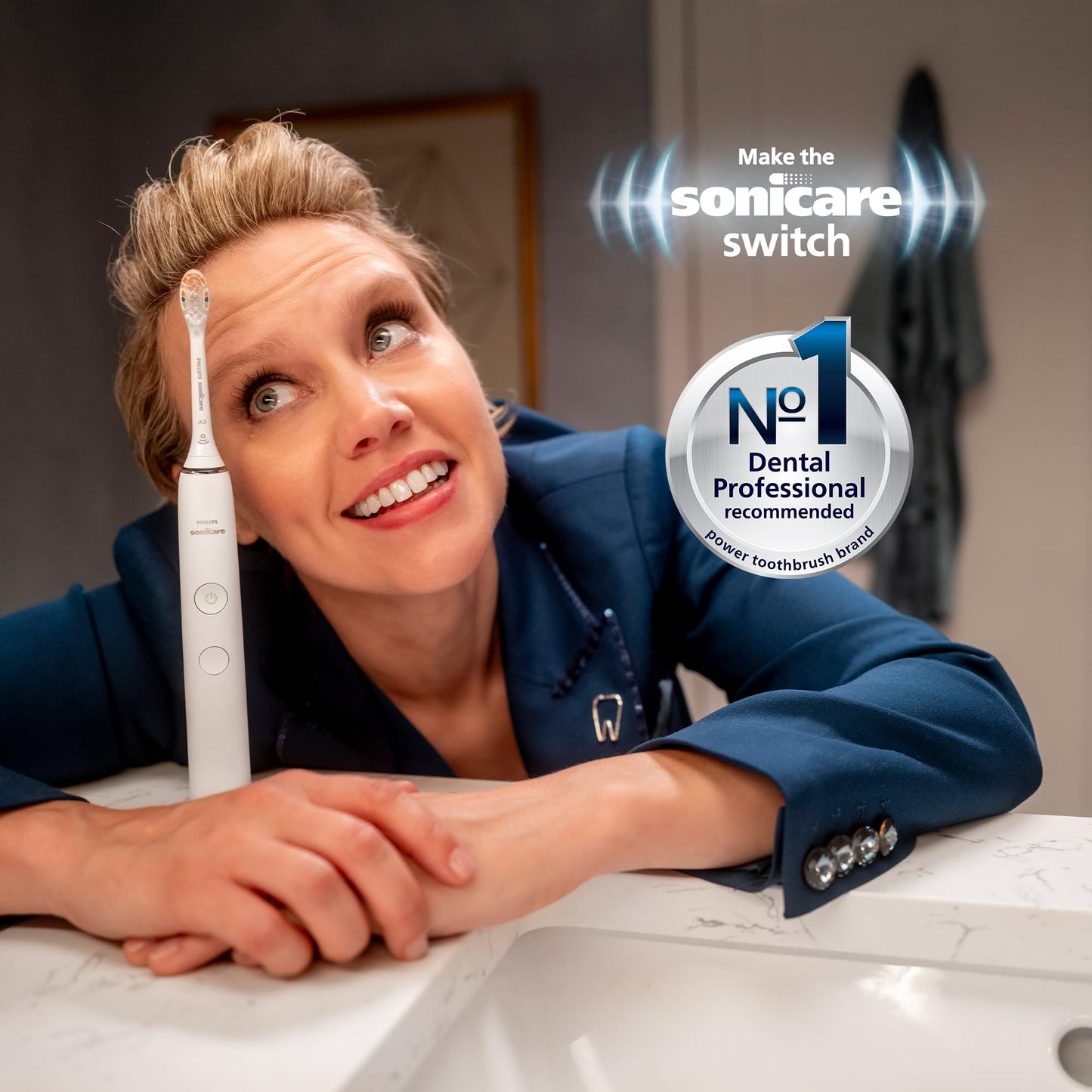 Philips Sonicare 4100 Rechargeable Electric Toothbrush, with Pressure Sensor, 2 Intensity Settings, SmarTimer and QuadPacer, 14-Day Battery Life, Deep Pink, Model HX3681/26