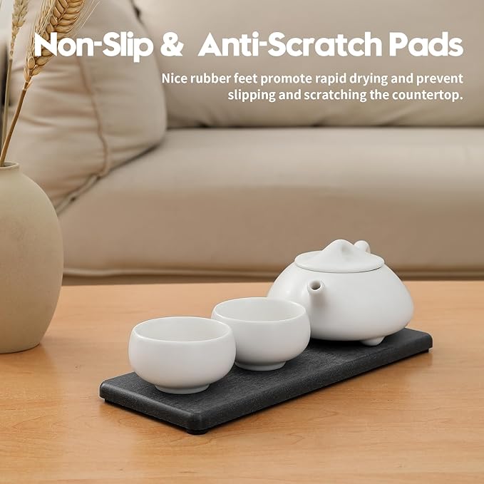 2PCS Bathroom Trays, Water Absorbing Diatomite Stone Quick Drying Mat