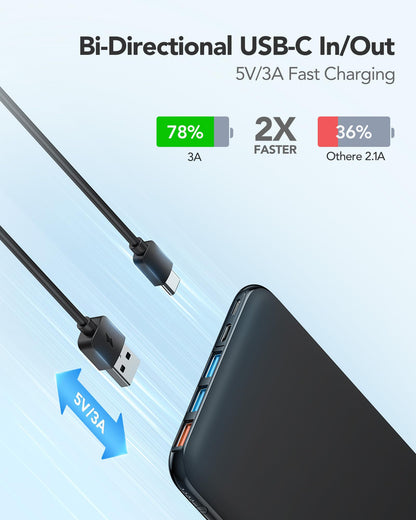 Charmast 26800mAh Slim Portable Charger Power Bank, 15W Fast Charging Battery Pack, Travel Essentials Compatible with iPhone 16/16 Pro/16 Pro Max, iPhone15/14/13/12 Series, iPad, Samsung etc