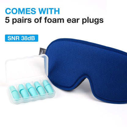 LYSIAN Sleep Eye Mask Men Women-3D Concave Comfortable Cooling Mask Blindfold for Adult Night Sleep Eyes Cover with Foam Ear Plugs for Sleeping, Yoga, Nap, Travel, Black