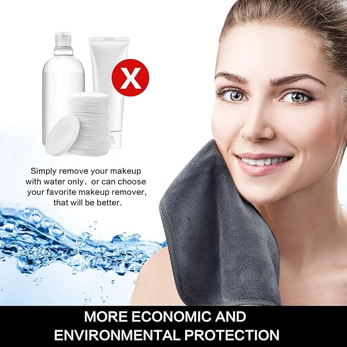 SINLAND Microfiber Facial Cloths Fast Drying Washcloth 12inch x 12inch Grey 6