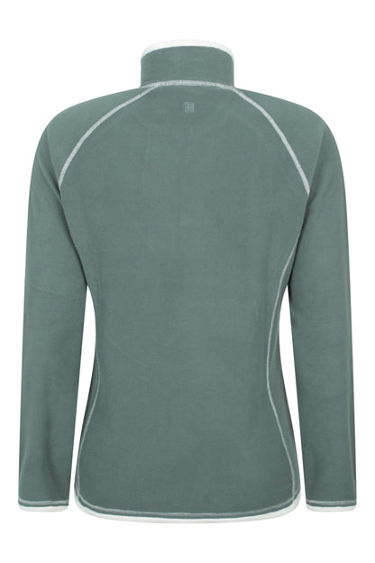 Mountain Warehouse Montana Womens Microfleece - Breathable Ladies Sweater, Quick Drying Pullover, Warm Fleece Jacket, Half Zip - For Spring Summer, Travelling, Outdoors Dark Green Women's Size 16