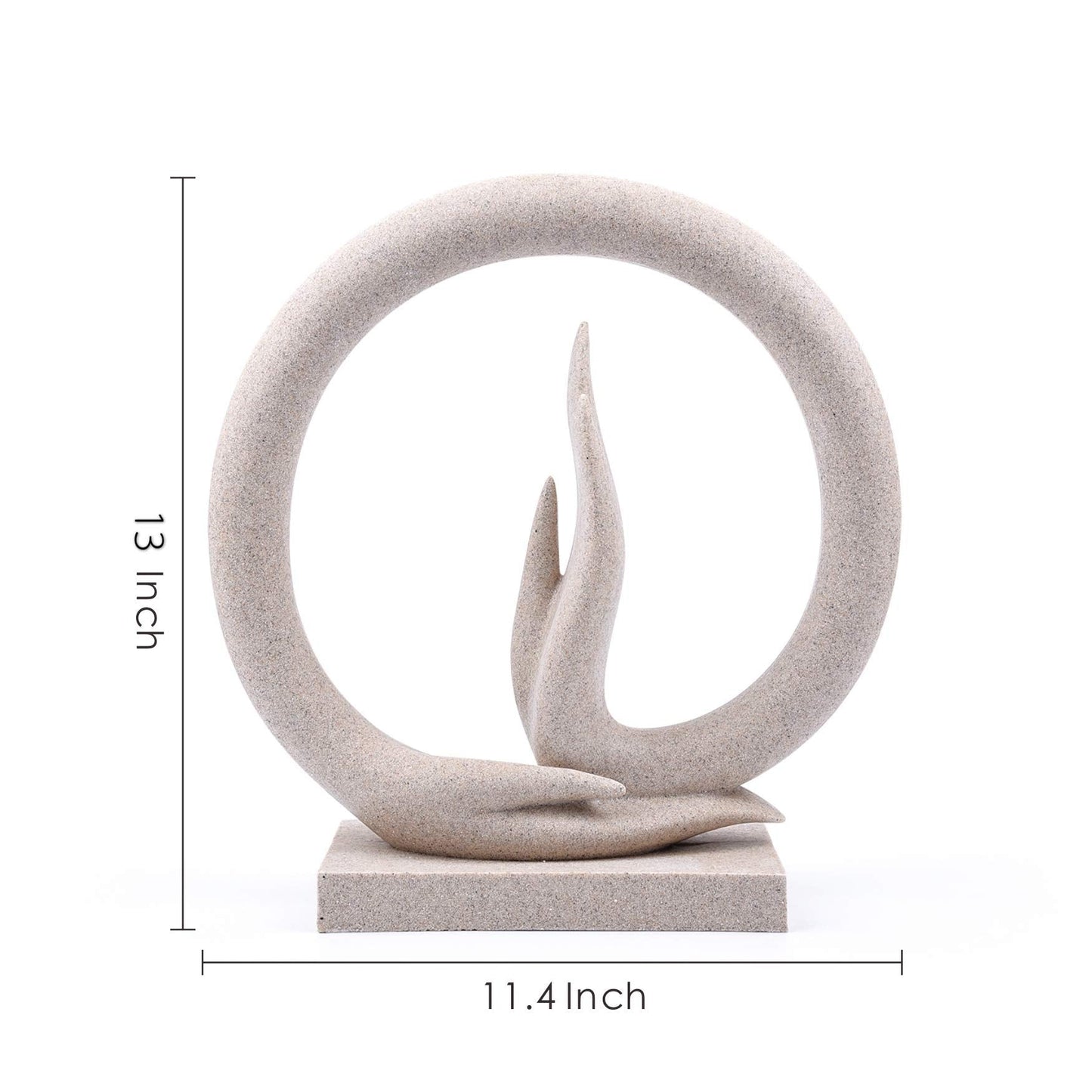 Carefree Fish Desert Sandstone Buddha Hand Statue Yoga Decor The Art of Minimalism Valuable Collection (Solid 6.6 Pounds)