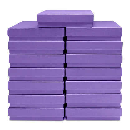 Novel Box 15 Pack Purple Jewelry Gift Box 3.5x3.5x0.87in with Cotton Filled | Cardboard Jewelry Box | Gift Boxes with Lids Made in USA | Boxes for Bracelet Necklace Ring Earrings.