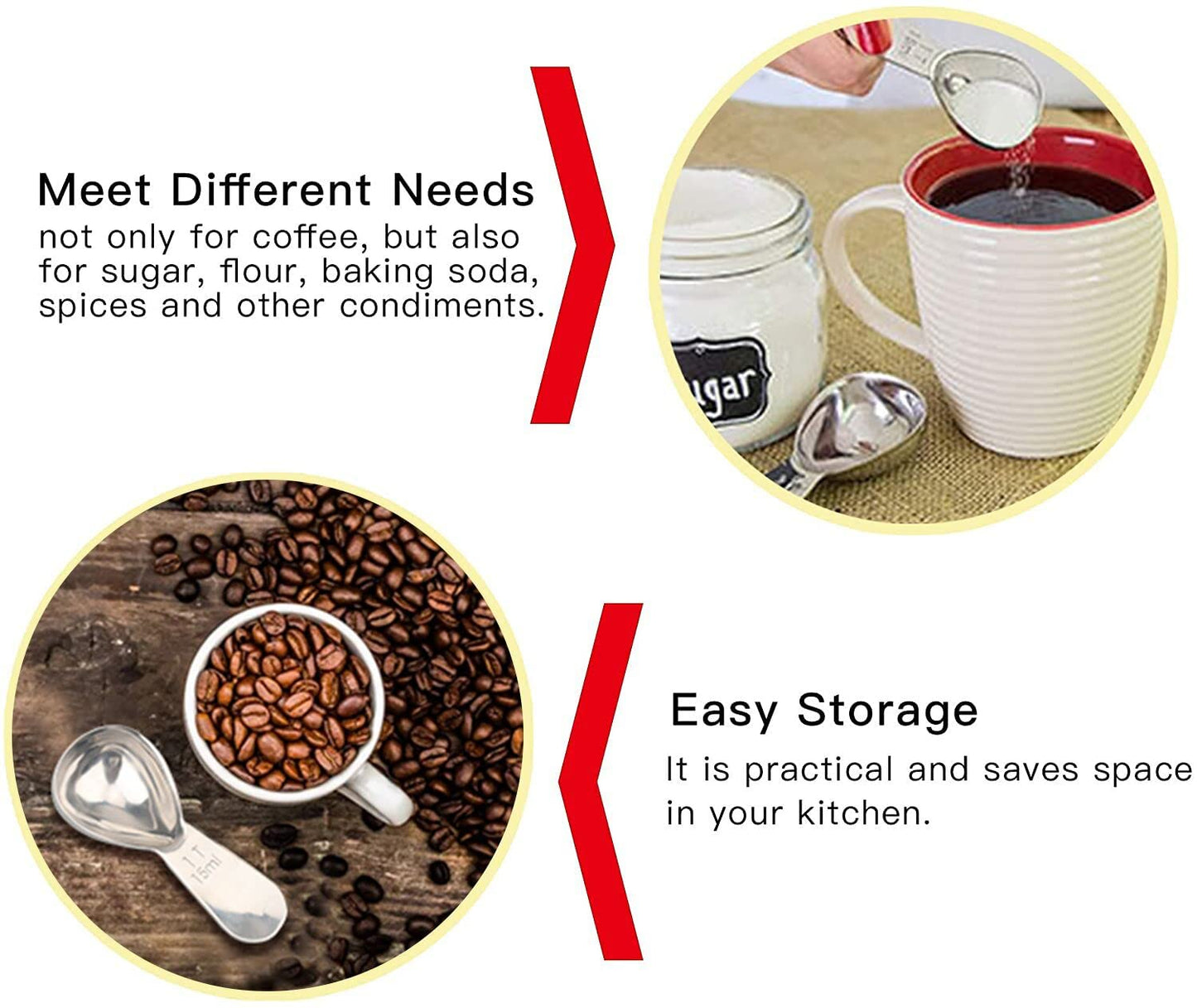 Coffee Scoop Set,Stainless Steel Coffee Spoons Short Handles,Tablespoon Measure Spoon Set Fit Coffee, Loose Tea, Sugar Or Flour(3 pieces,15ml)